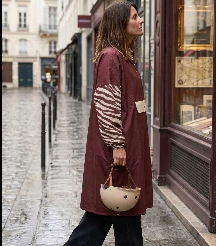 Poncho long chocolate zebra