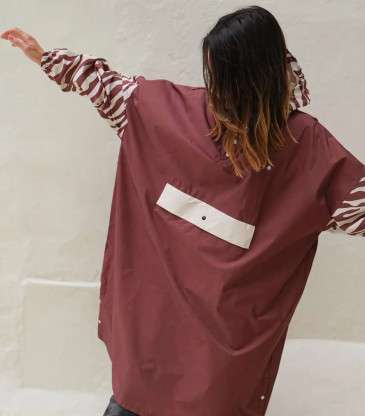 Poncho long chocolate zebra
