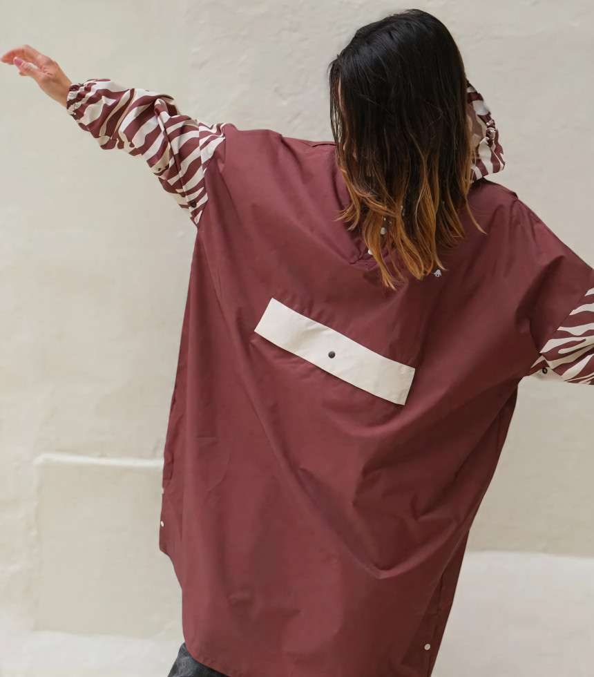 Poncho long chocolate zebra