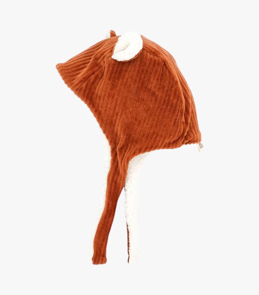 Bonnet velours réversible paprika