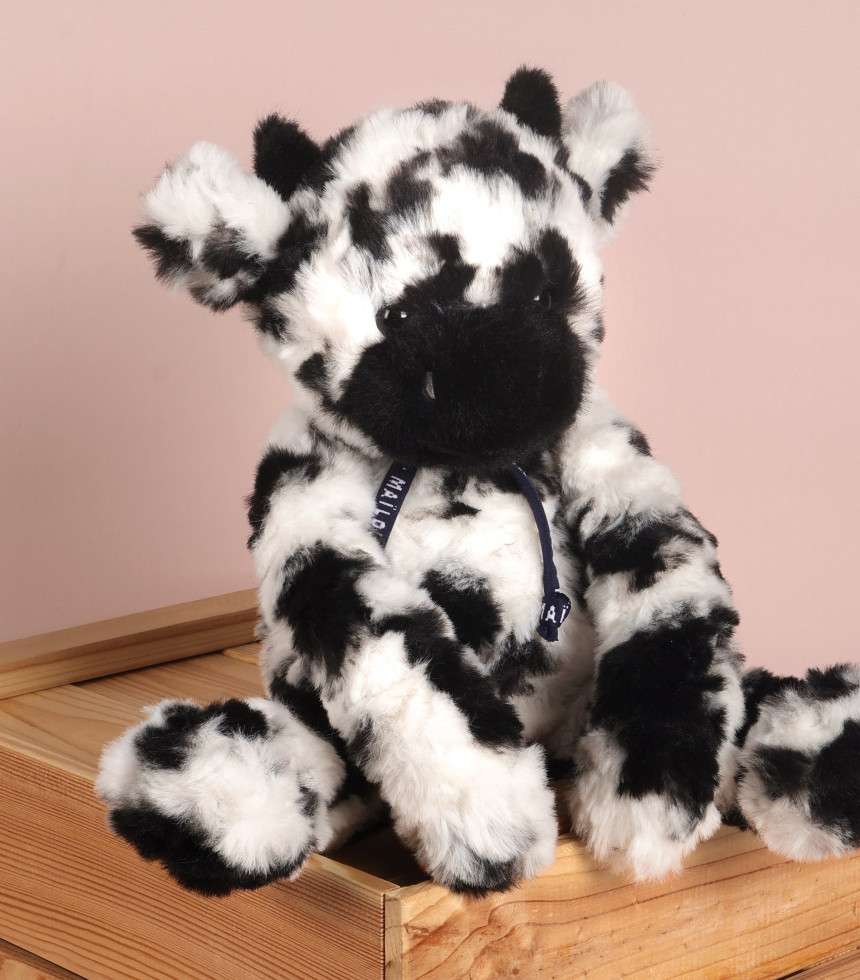 Peluche vache Suzette noir et blanc