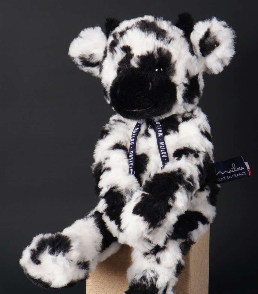Peluche vache Suzette noir et blanc