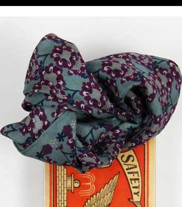 Mini foulard Tournesol prune