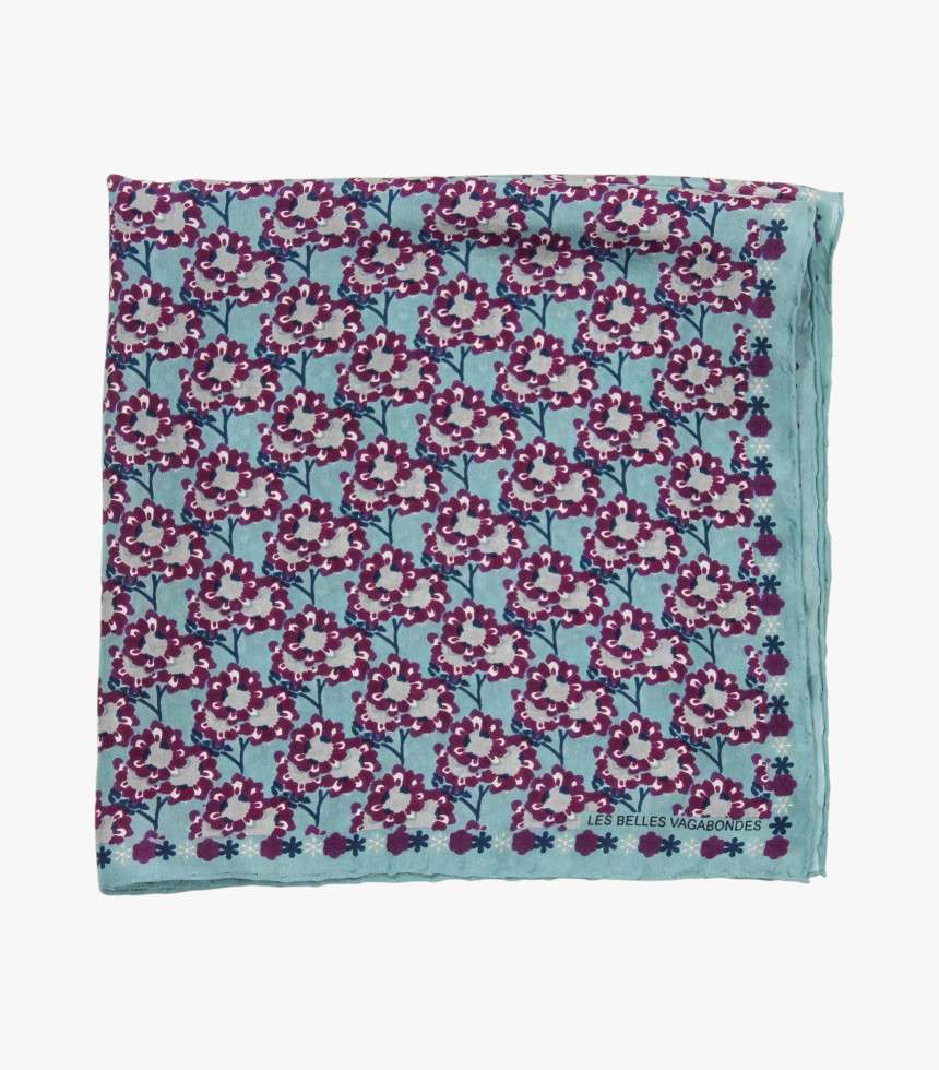 Mini foulard Tournesol prune