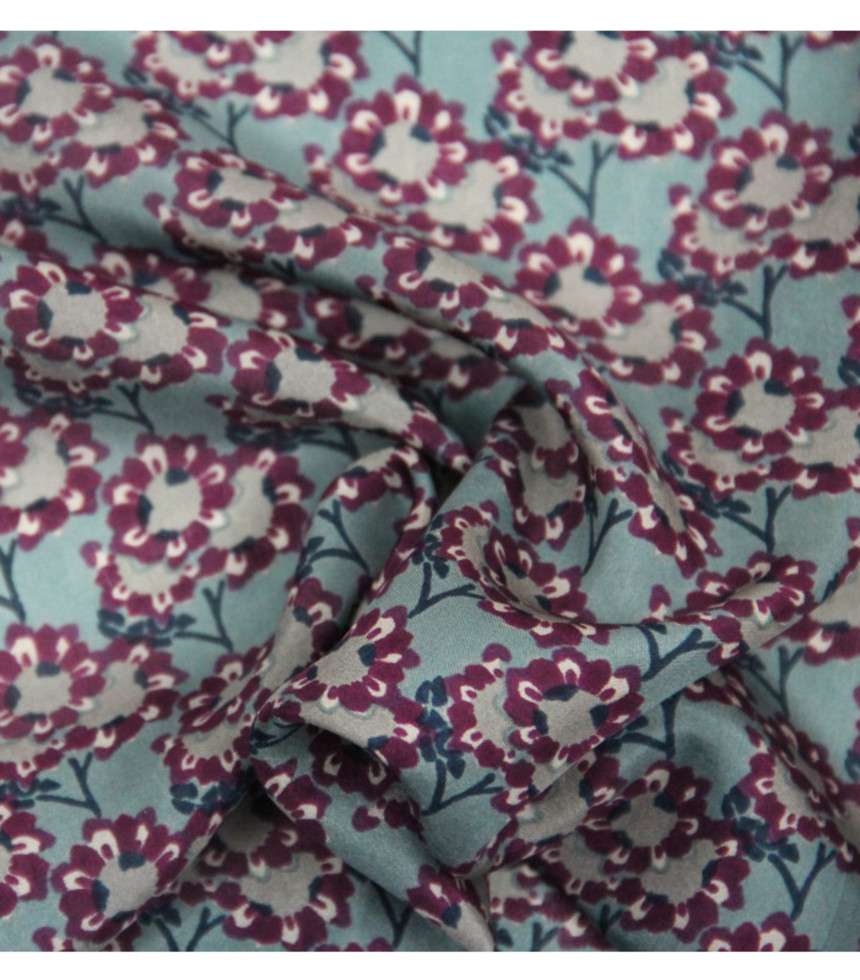 Mini foulard Tournesol prune