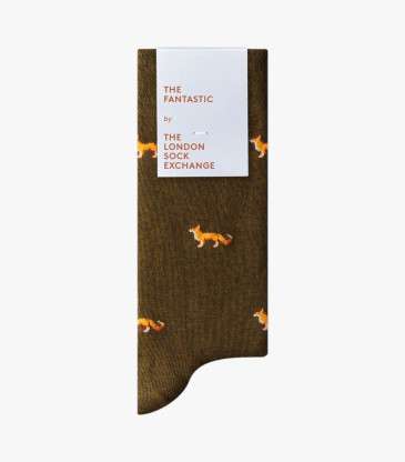 Chaussettes The Fantastic motif renard marron