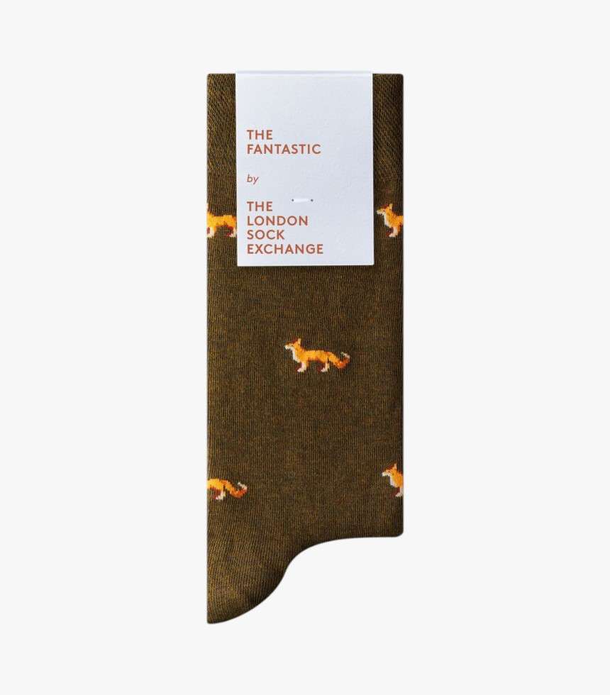 Chaussettes The Fantastic motif renard marron