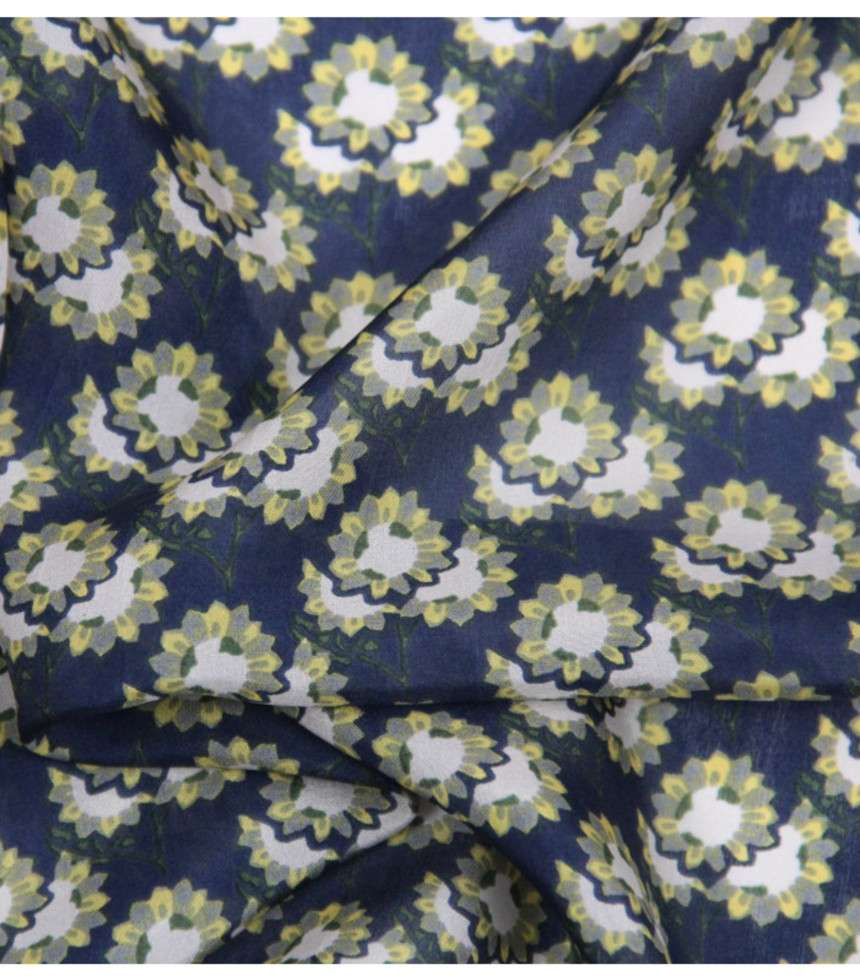 Mini foulard Tournesol marine
