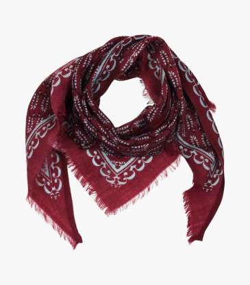 Écharpe Delta Laine Celeste bordeaux