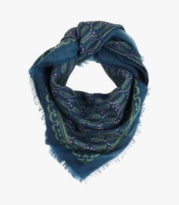 Écharpe Delta Laine Céleste bleu