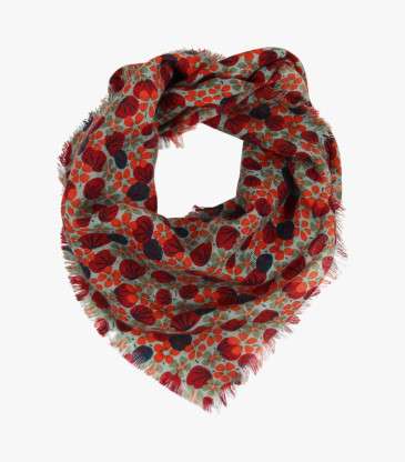 Écharpe Delta Laine Florilège beige