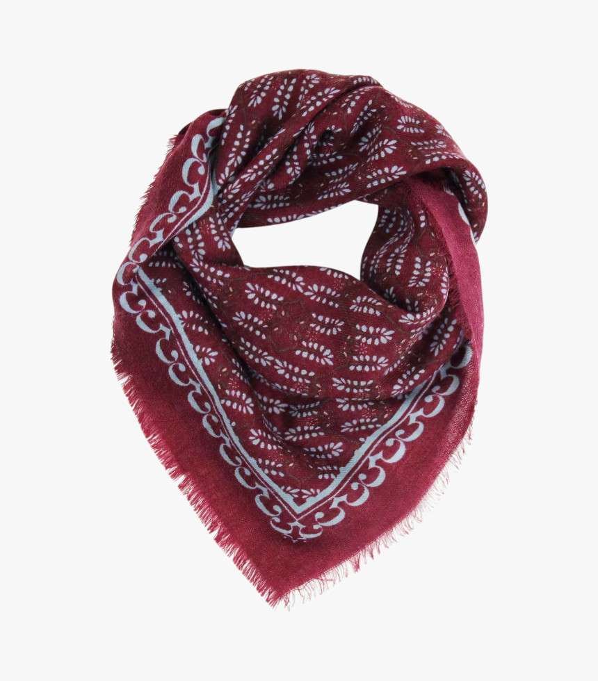 Écharpe Delta Laine Celeste bordeaux