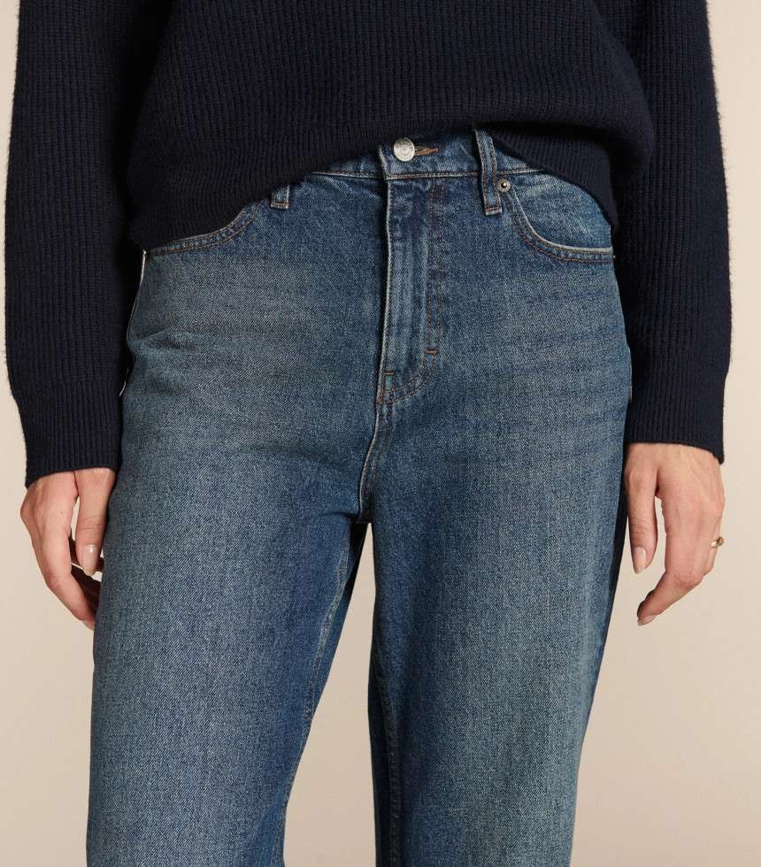 Jean droit Paris bleu stone