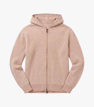 Hoodie zip laine kelp melange