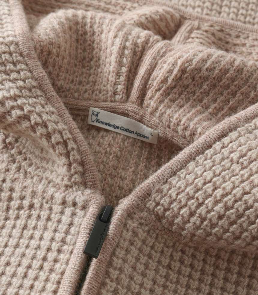Hoodie zip laine kelp melange