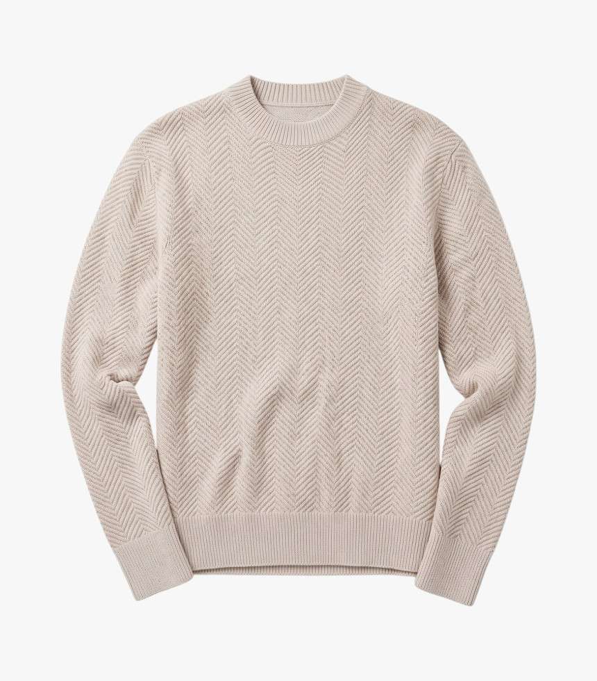 Pull jacquard laine nature mélange