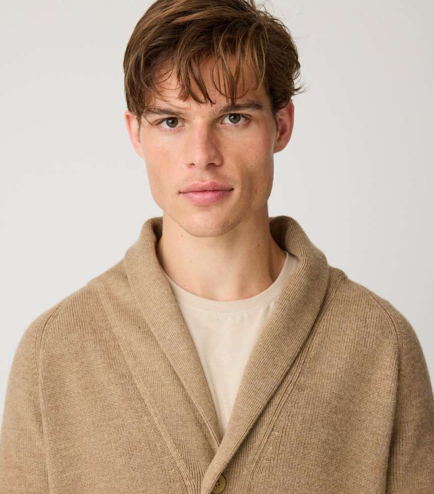 Cardigan laine mérinos kelp melange