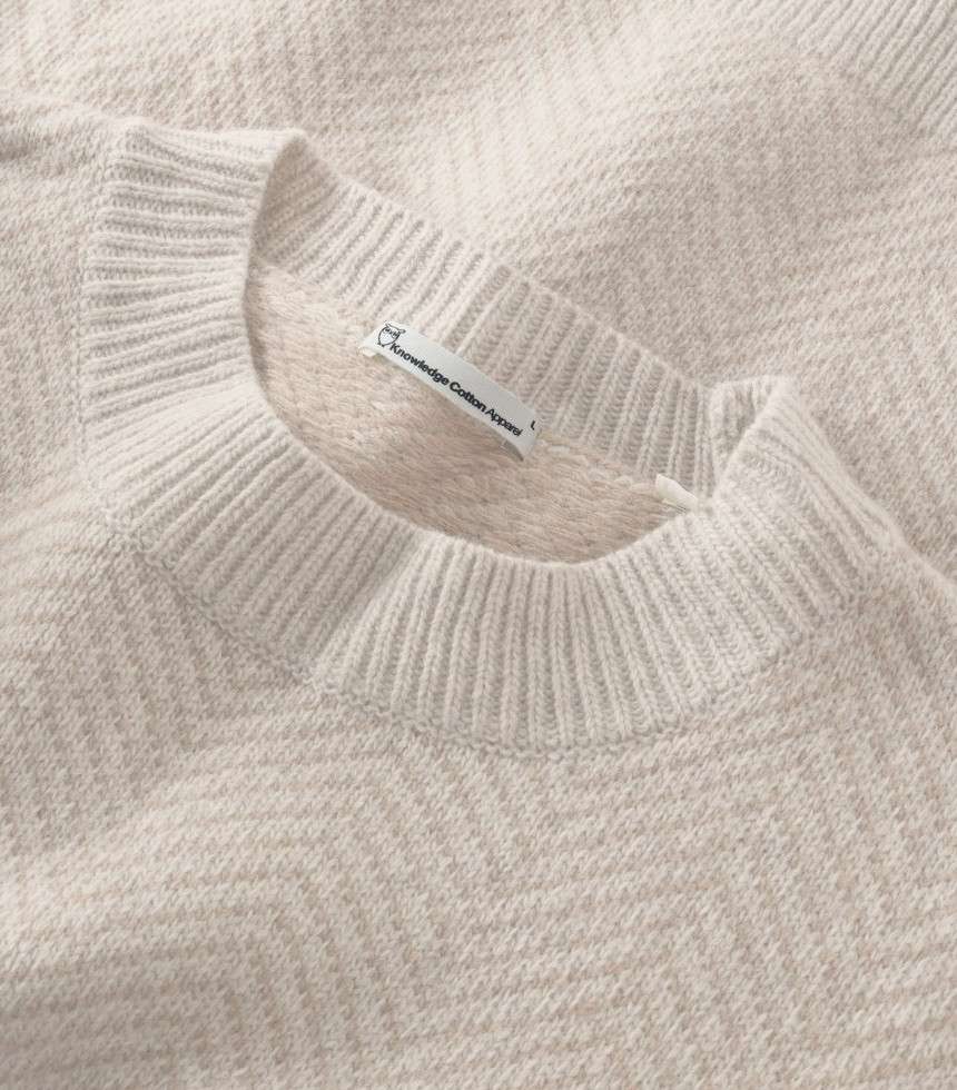 Pull jacquard laine nature mélange