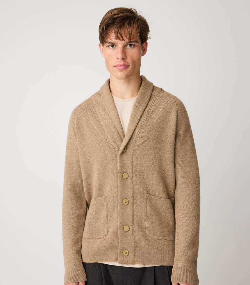 Cardigan laine mérinos kelp melange