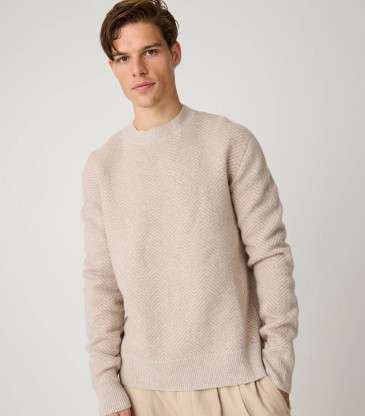 Pull jacquard laine nature mélange