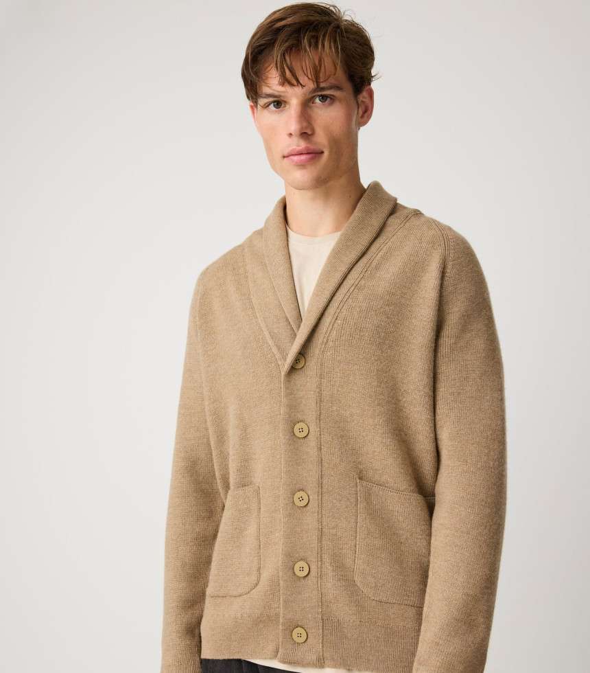 Cardigan laine mérinos kelp melange