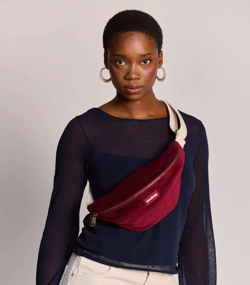 Sac banane Olivia velours bordeaux