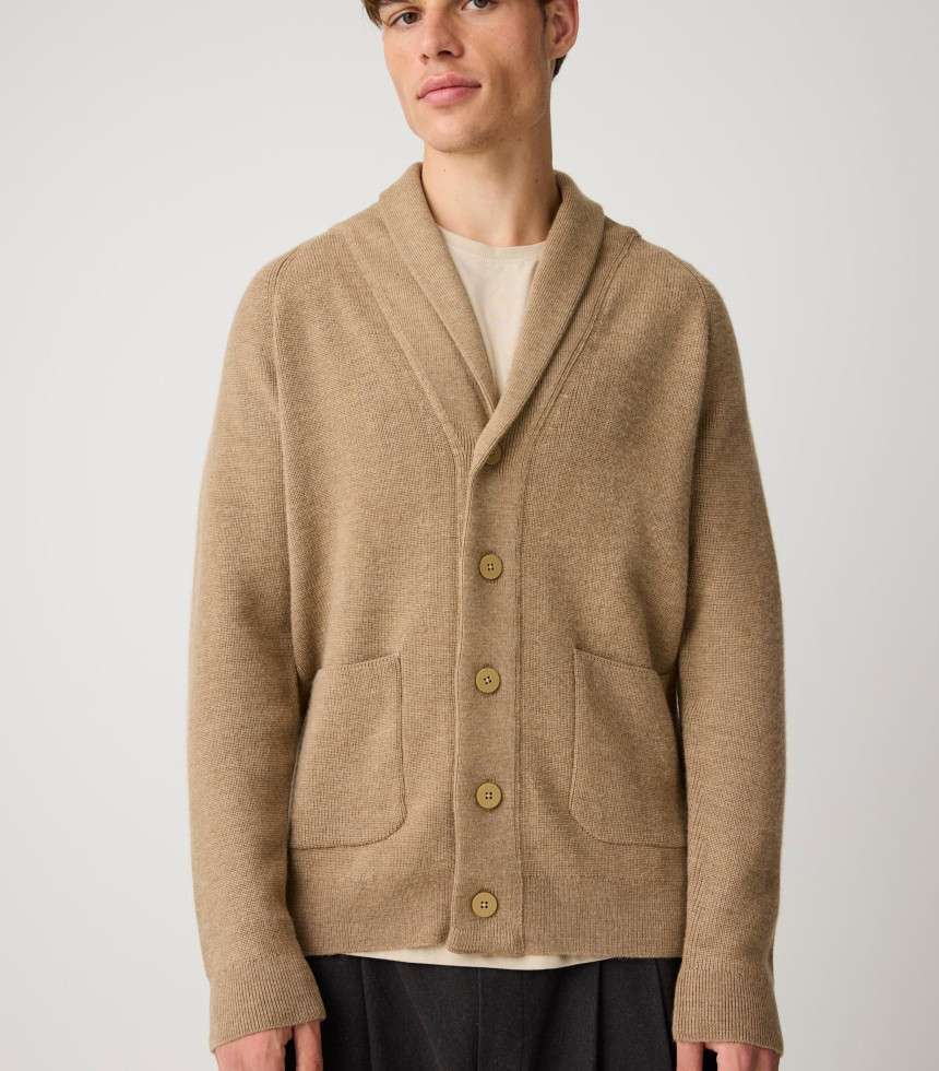 Cardigan laine mérinos kelp melange