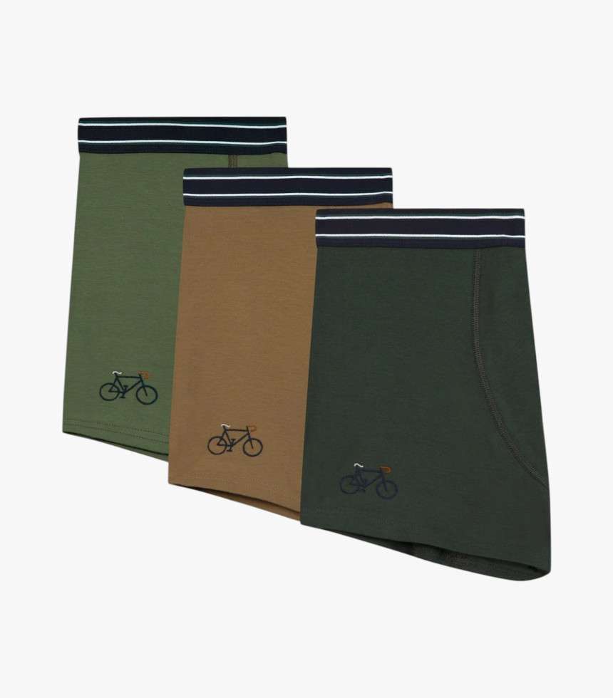 Trio de boxers kaki et camel