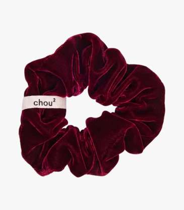 Chouchou grand velours grenat