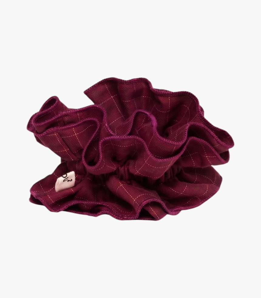 Chouchou maxi toile prune à carreaux