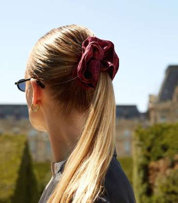 Chouchou maxi toile prune à carreaux