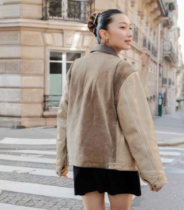 Chouchou maxi pied de poule marron