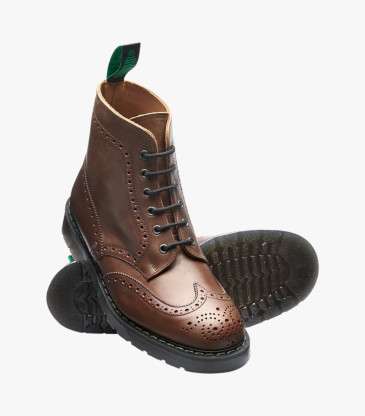Boots brogue 6 œillets Gaucho crazy horse marron