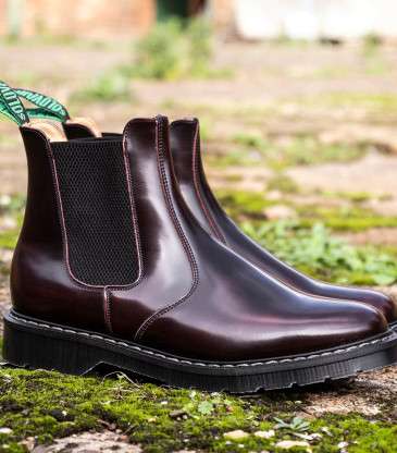 Dealer Boots burgundy rub-off