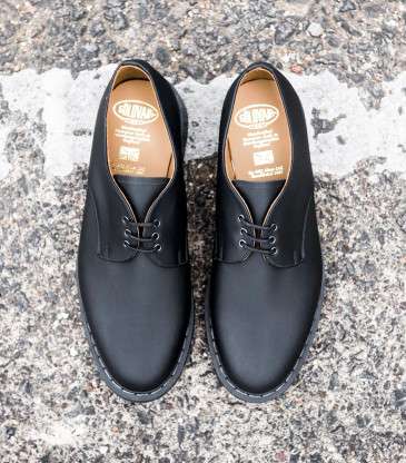 Chaussures Gibson 3 œillets cuir gras noir