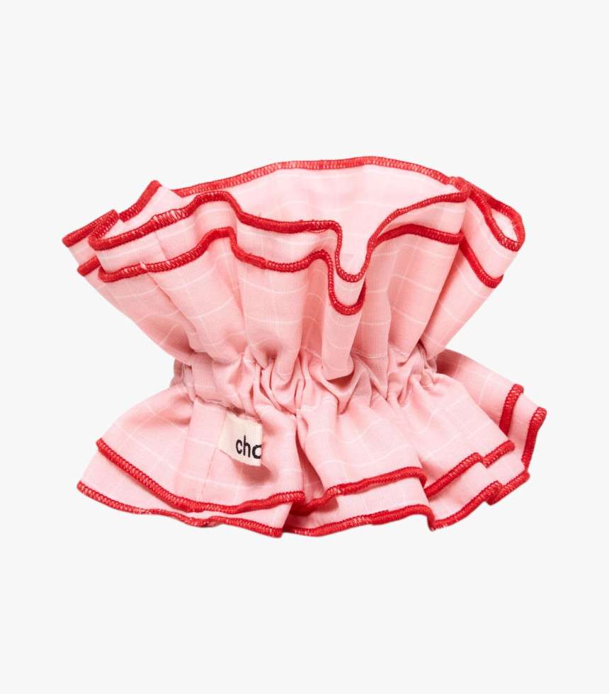 Maxi chouchou carreaux rose et blanc