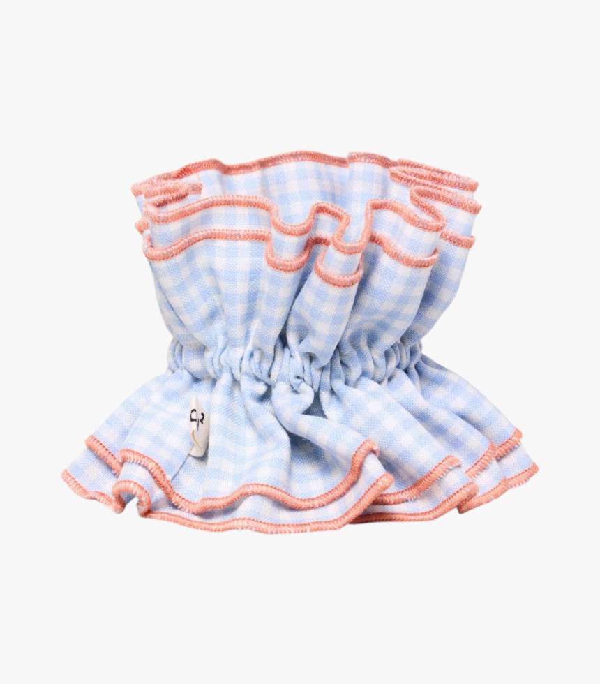 Maxi chouchou vichy bleu ciel et orange