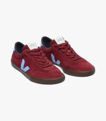Baskets Volley suede grenat et bleu