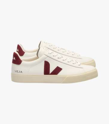 Baskets Campo Leather blanc et grenat