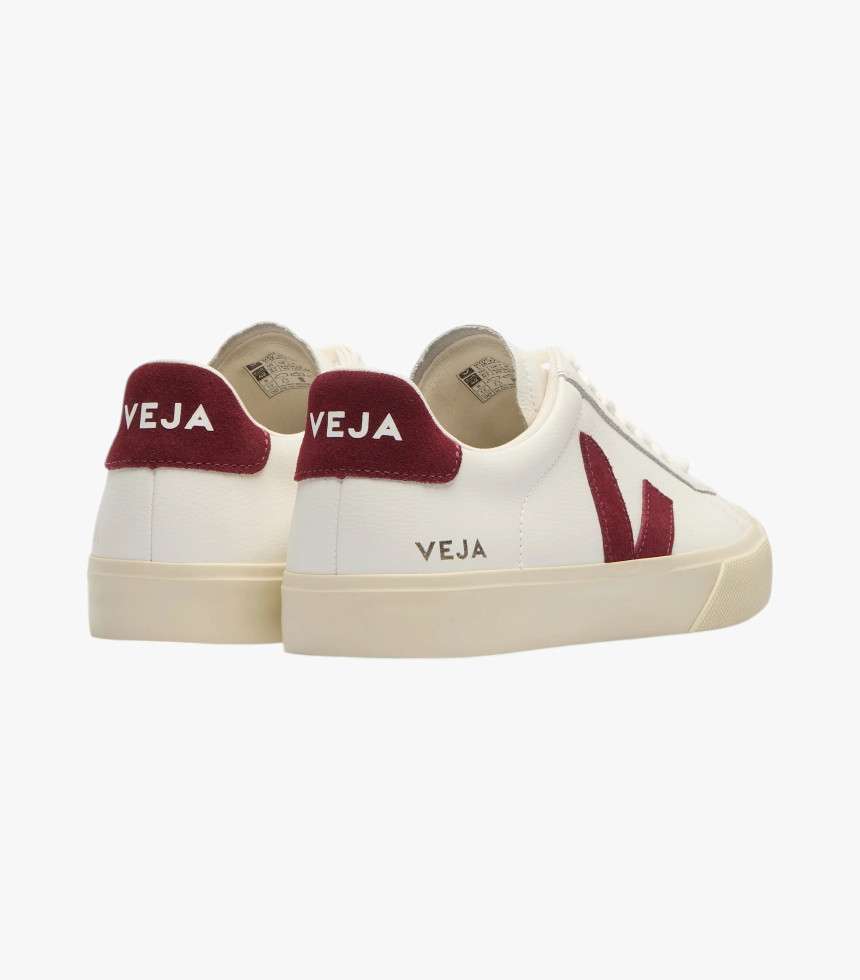 Baskets Campo Leather blanc et grenat