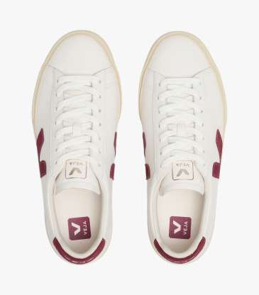 Baskets Campo Leather blanc et grenat