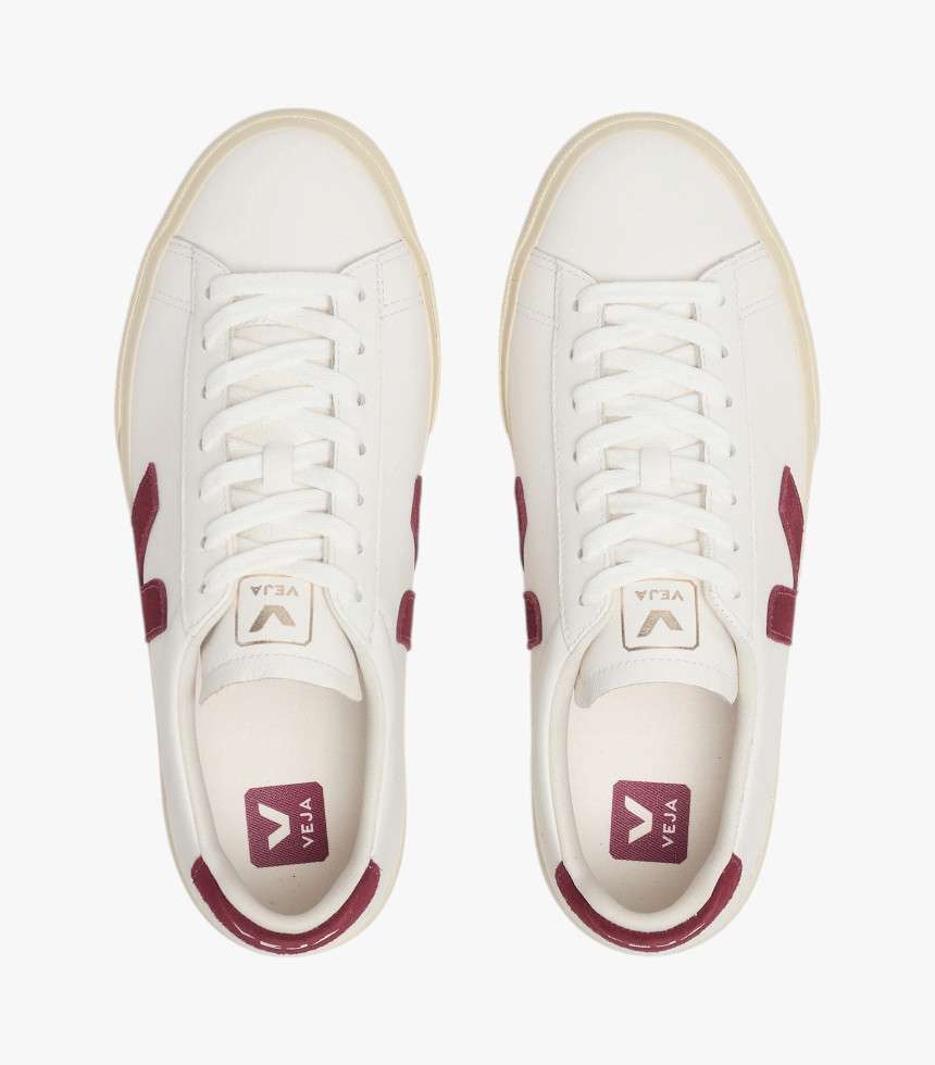 Baskets Campo Leather blanc et grenat