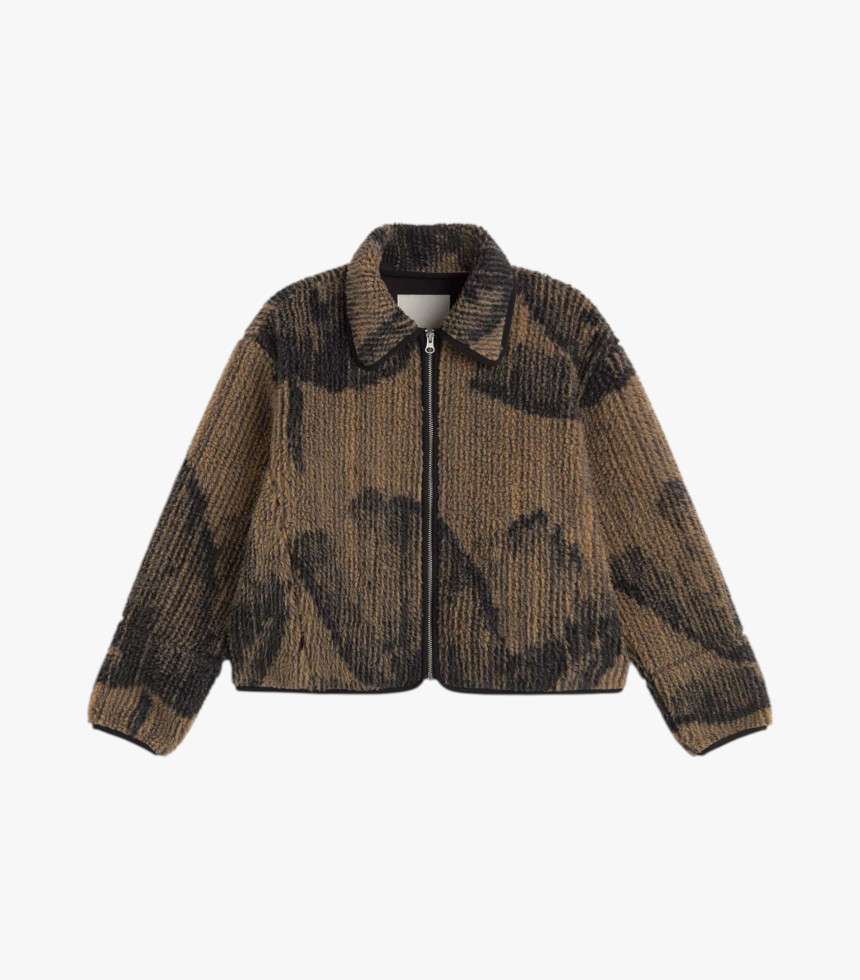 Veste polaire Kendra marron à motif lotus