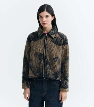 Veste polaire Kendra marron à motif lotus