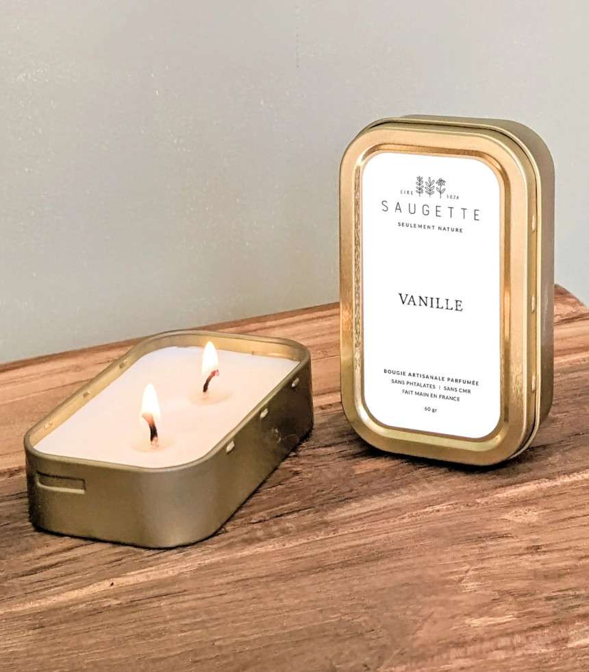 Bougie 2 mèches vanille