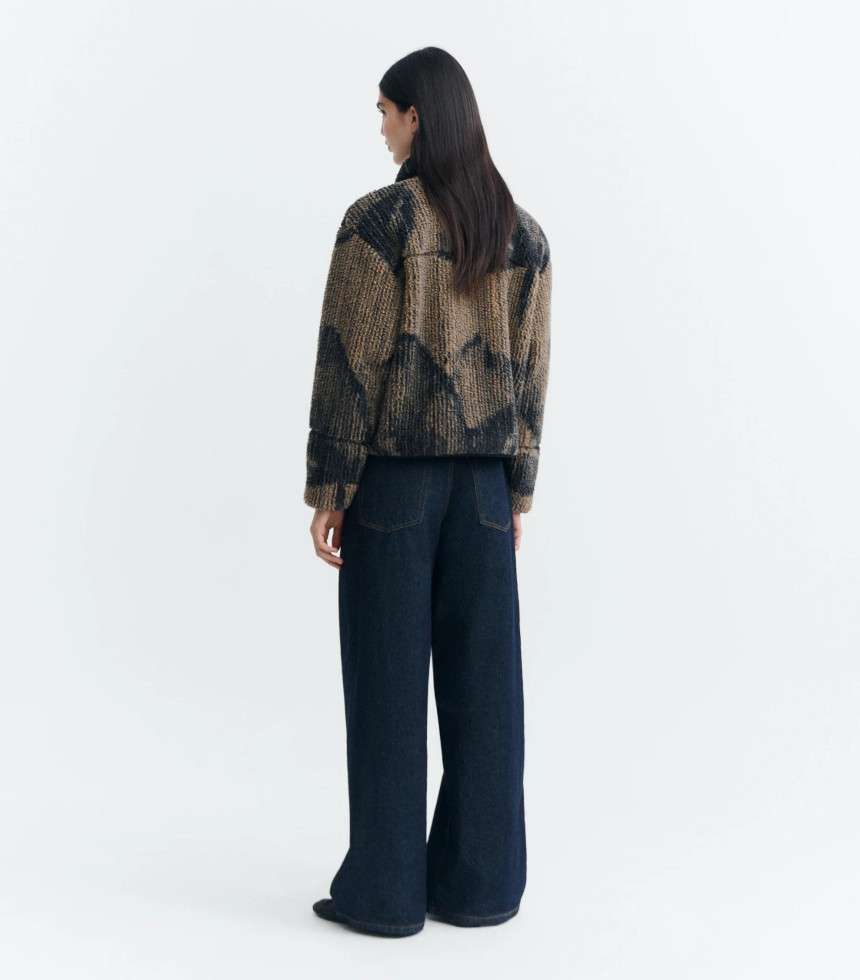 Veste polaire Kendra marron à motif lotus