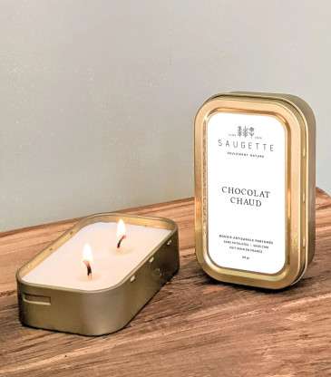 Bougie 2 mèches chocolat chaud