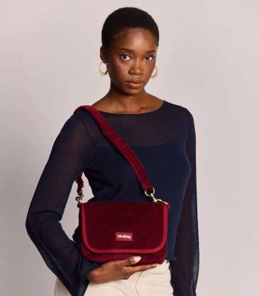 Sac à main Margault velours bordeaux