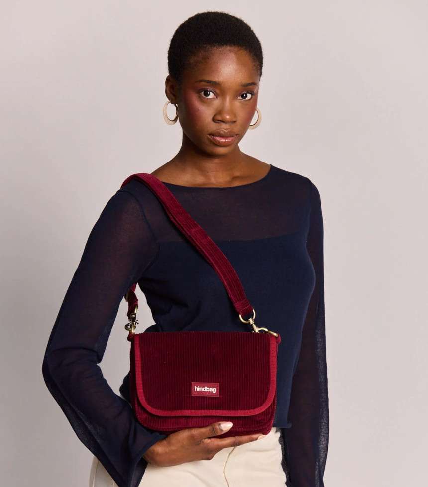 Sac à main Margault velours bordeaux