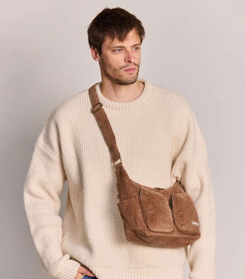 Sac multipocket Emile velours macchiato
